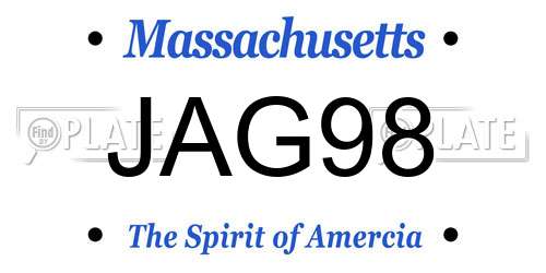 JAG98 Massachusetts License Plate