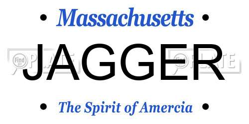 JAGGER Massachusetts License Plate