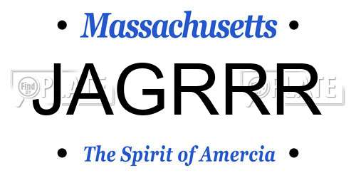 JAGRRR Massachusetts License Plate