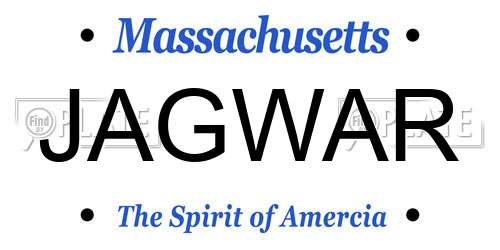 JAGWAR Massachusetts License Plate