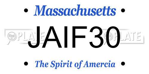 JAIF30 Massachusetts License Plate
