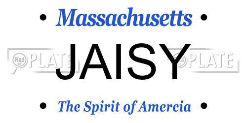 JAISY Massachusetts License Plate