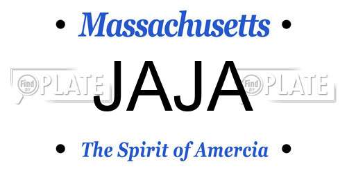 JAJA Massachusetts License Plate
