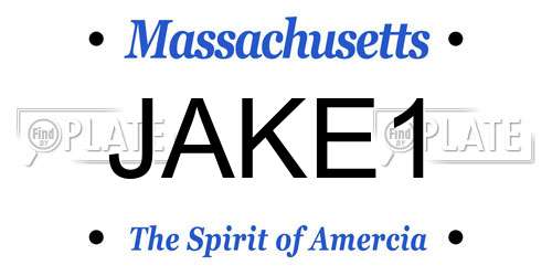 JAKE1 Massachusetts License Plate
