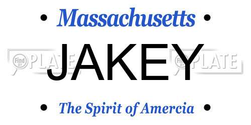 JAKEY Massachusetts License Plate