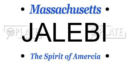 JALEBI Massachusetts License Plate