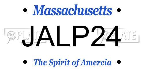 JALP24 Massachusetts License Plate