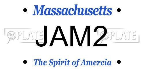 JAM2 Massachusetts License Plate