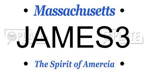 JAMES3 Massachusetts License Plate