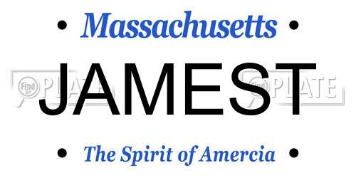 JAMEST Massachusetts License Plate