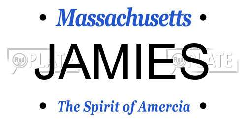JAMIES Massachusetts License Plate
