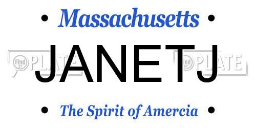 JANETJ Massachusetts License Plate