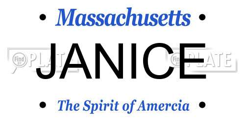 JANICE Massachusetts License Plate