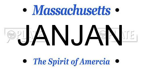 JANJAN Massachusetts License Plate