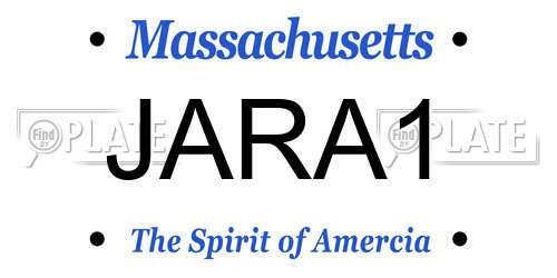 JARA1 Massachusetts License Plate