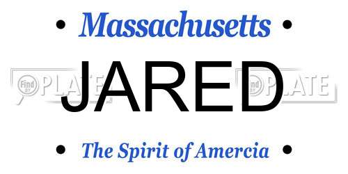 JARED Massachusetts License Plate