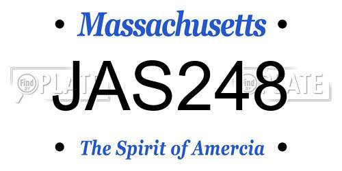 JAS248 Massachusetts License Plate