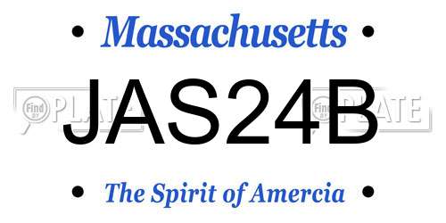 JAS24B Massachusetts License Plate