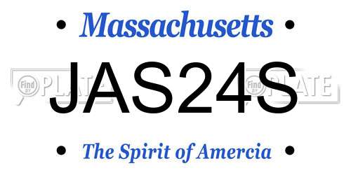 JAS24S Massachusetts License Plate