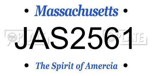 JAS2561 Massachusetts License Plate