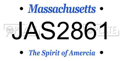 JAS2861 Massachusetts License Plate