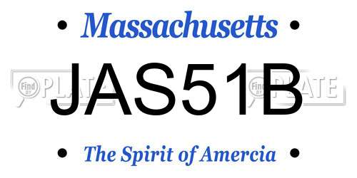 JAS51B Massachusetts License Plate