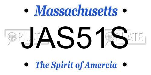 JAS51S Massachusetts License Plate