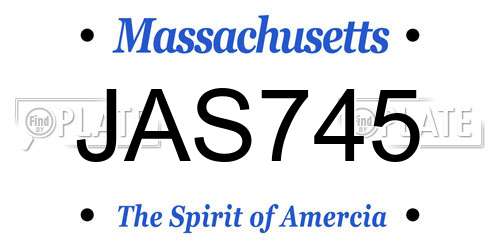 JAS745 Massachusetts License Plate