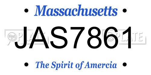 JAS7861 Massachusetts License Plate