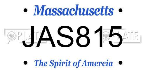 JAS815 Massachusetts License Plate