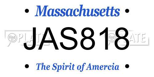 JAS818 Massachusetts License Plate