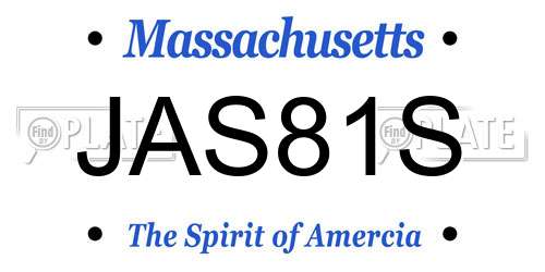 JAS81S Massachusetts License Plate