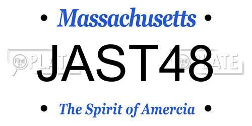 JAST48 Massachusetts License Plate