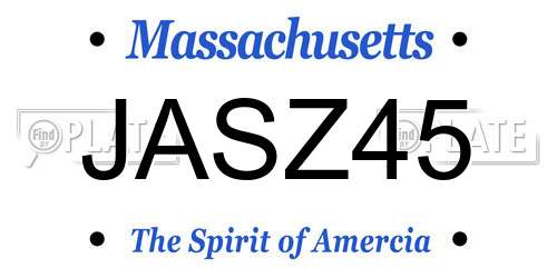 JASZ45 Massachusetts License Plate