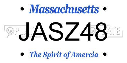 JASZ48 Massachusetts License Plate