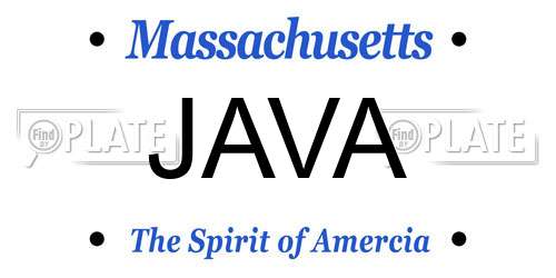 JAVA Massachusetts License Plate