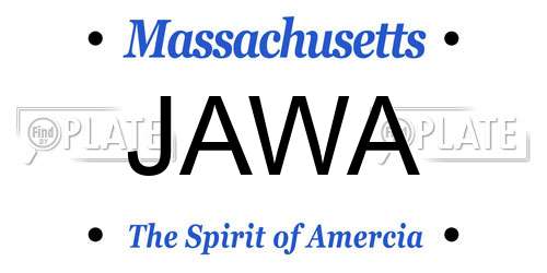 JAWA Massachusetts License Plate