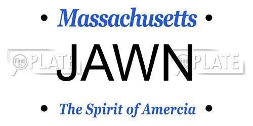 JAWN Massachusetts License Plate