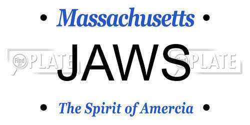 JAWS Massachusetts License Plate