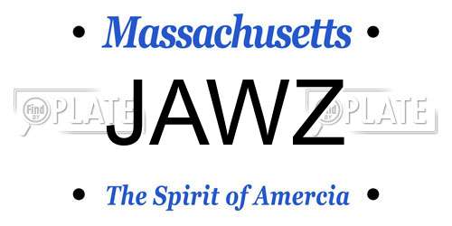 JAWZ Massachusetts License Plate