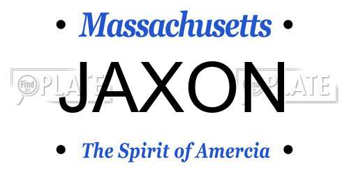 JAXON Massachusetts License Plate