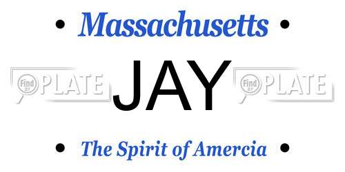JAY Massachusetts License Plate