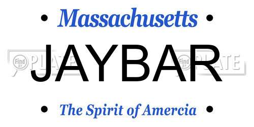 JAYBAR Massachusetts License Plate