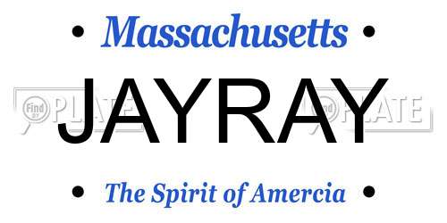 JAYRAY Massachusetts License Plate