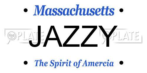 JAZZY Massachusetts License Plate