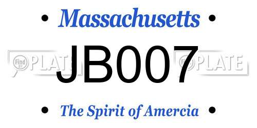 JB007 Massachusetts License Plate