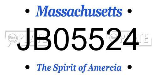 JB05524 Massachusetts License Plate