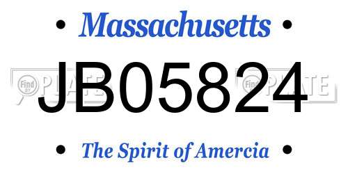 JB05824 Massachusetts License Plate