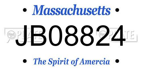 JB08824 Massachusetts License Plate