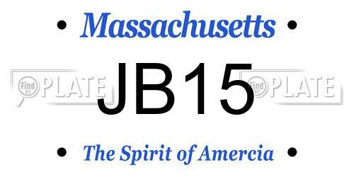JB15 Massachusetts License Plate